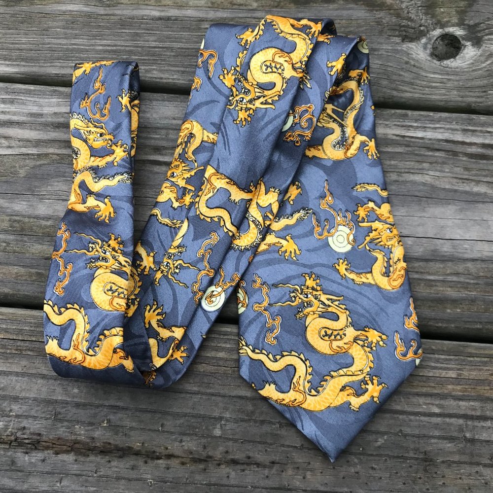 Gold City Tie Handmade Men Tie Neck Tie 100% Silk - Picture 4 of 9